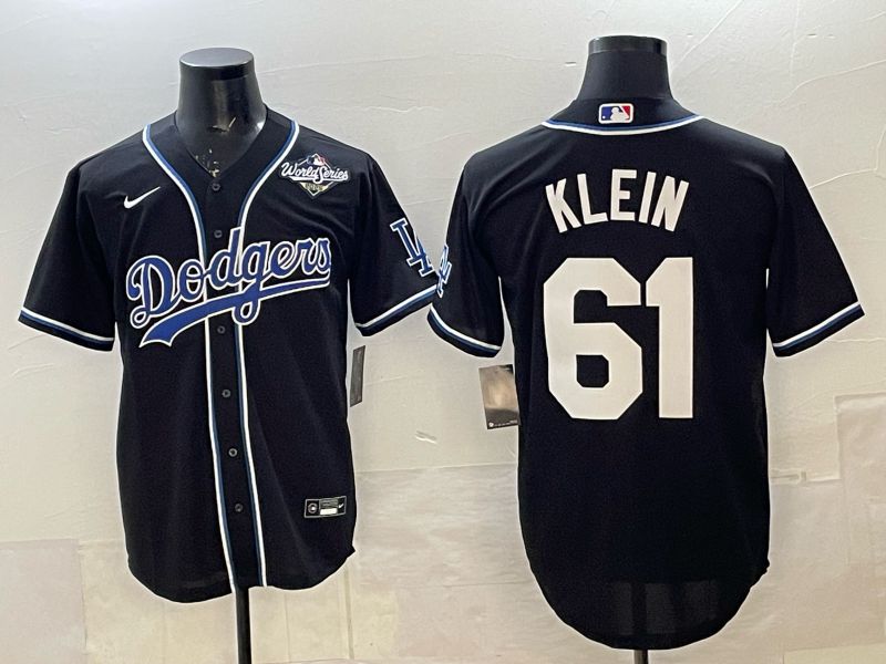 Men 2025 Nike Los Angeles Dodgers #61 Klein Black Game MLB Jersey 06->los angeles dodgers->MLB Jersey